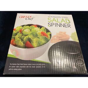 Grande Chef Stainless Steel Salad Spinner NIB